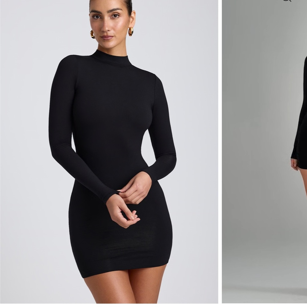 Oh Polly Yara Open back Long Sleeve black dress - Picture 6 of 8